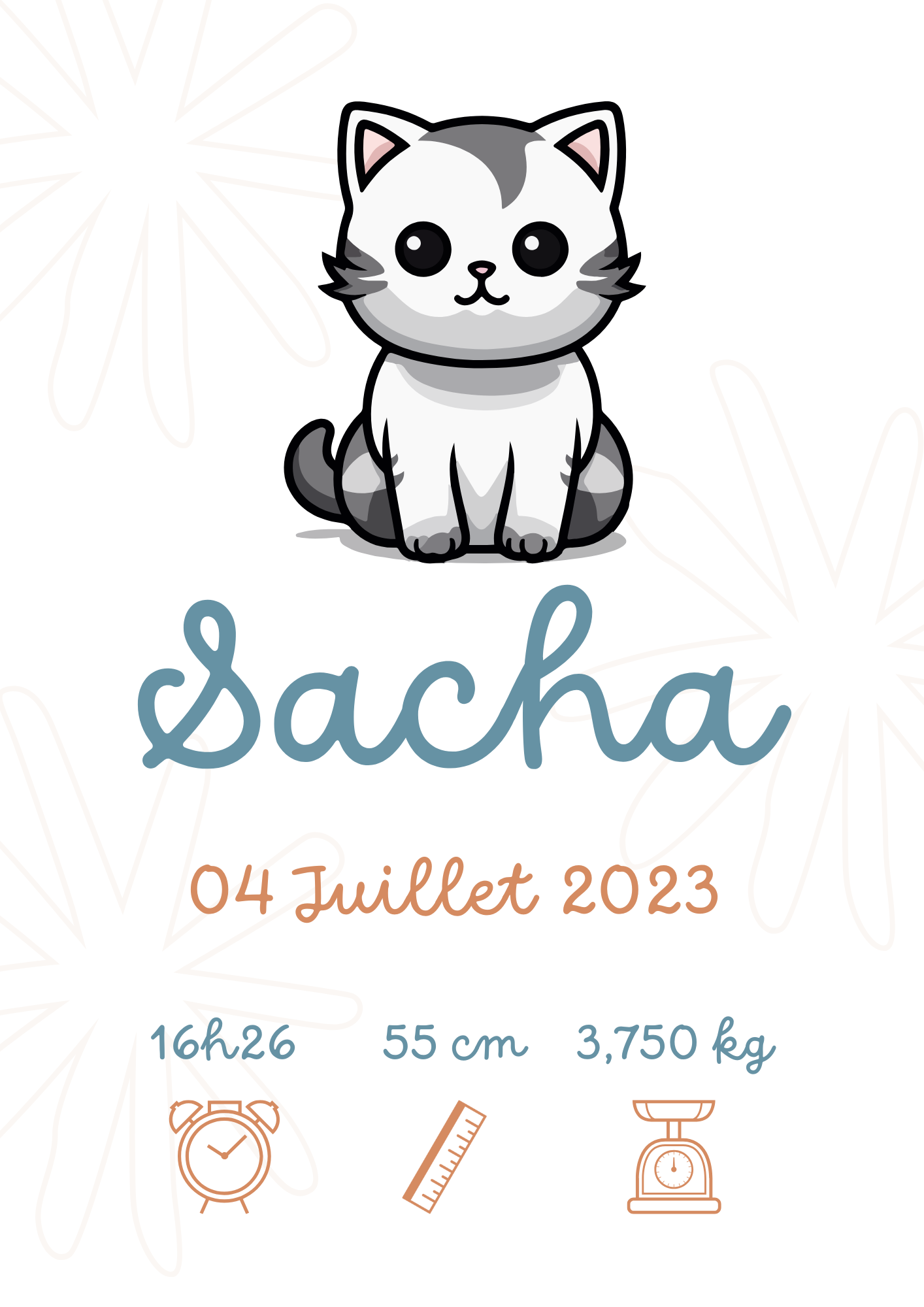 Affiche Naissance Personnalisée garçon A4
