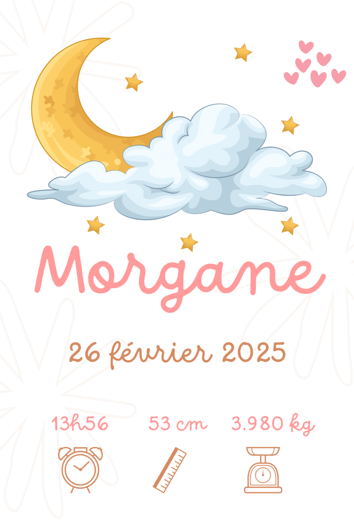 Affiche de Naissance Personnalisée – Format Numérique (PDF HD)