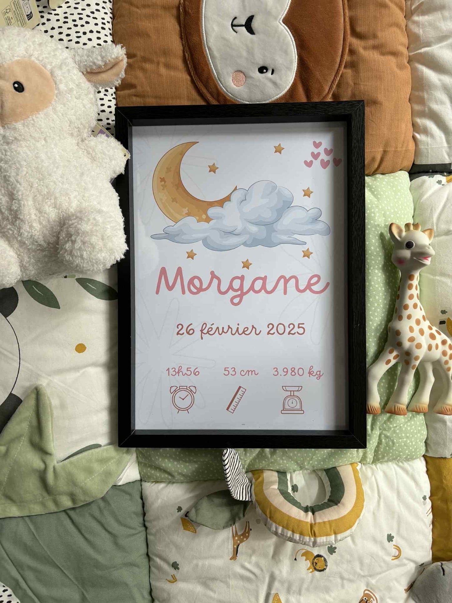 Affiche Naissance Personnalisée fille A4