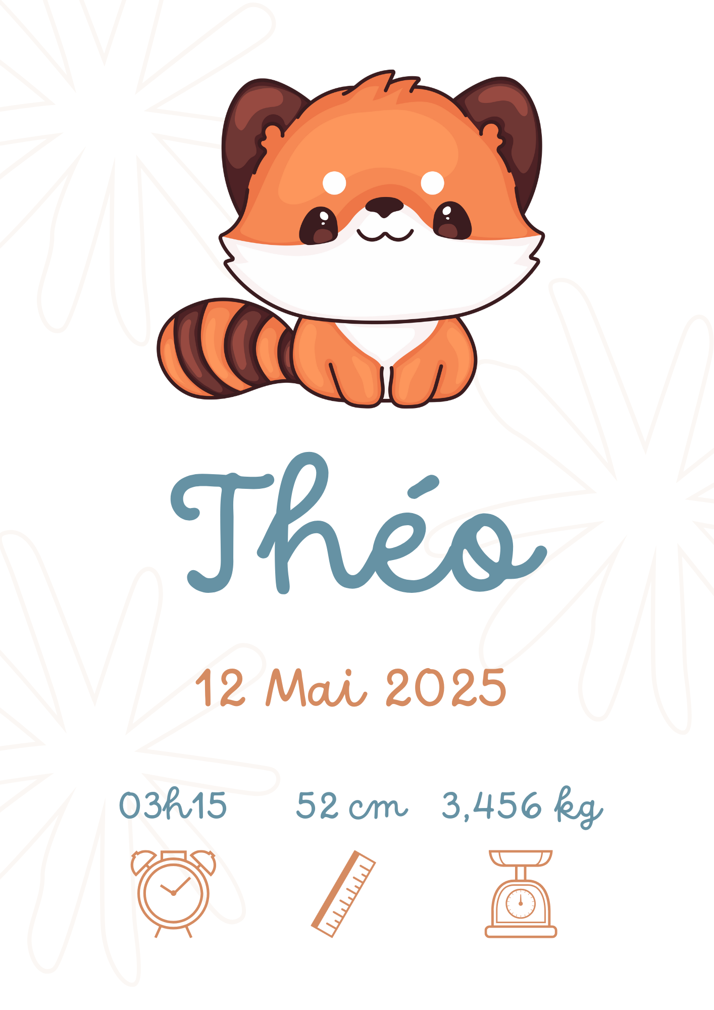 Affiche de Naissance Personnalisée – Format Numérique (PDF HD)